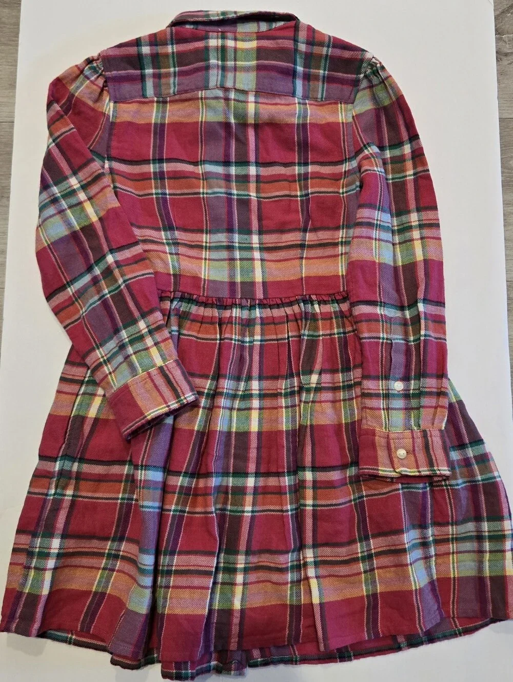 Polo Ralph Lauren Girls Pink Plaid Madras Dress Sz 6 Cotton Comfy Preppy Classic